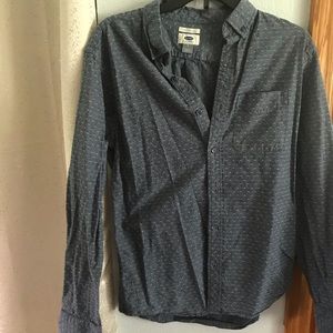 Old Navy Slim Fit Blue Button Up Shirt